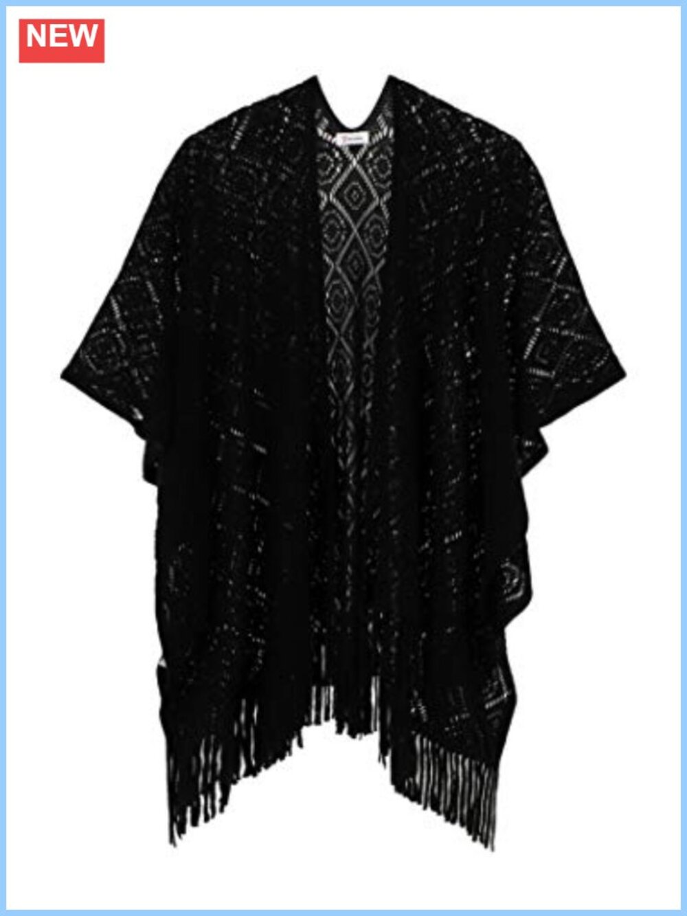 Knit Shawl Wrap Fringe Poncho Cardigan Cape Soft Acrylic